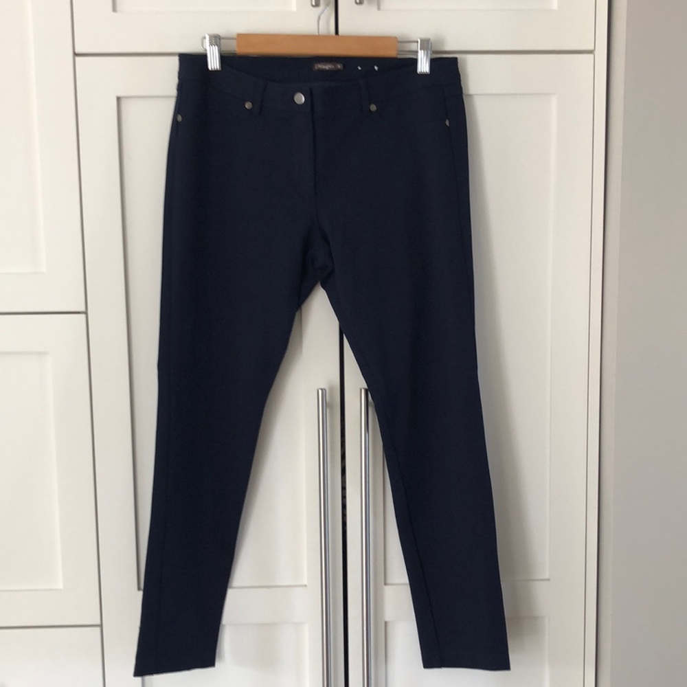 J. McLaughlin Navy Legging Style Front Zip Pants Size 10